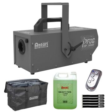 Antari IP-1600 IP-Rated Continuous Duty Fog Machine with Bag & Heavy Fog Liquid Package