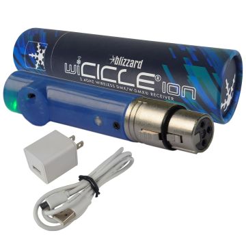 Blizzard Lighting Wicicle Ion AnyFi Wireless DMX Receiver with rechargeable lithium battery