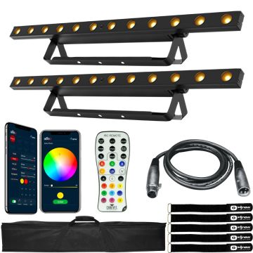 Chauvet DJ COLORband T3BT ILS Tri-Color Full-Size Linear Wash Lights Pair with Protective Transport Bag Package