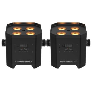Chauvet DJ EZLink Par Q4BT ILS Battery-Operated Wireless RGBA LED Par with Built-in Bluetooth 2-Pack - Open Box Mint