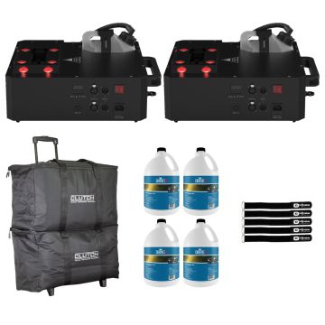 Chauvet DJ Geyser Move Pyrotechnic-Style Effect Fog Machine 2-Pack with Fluid and Bags Package