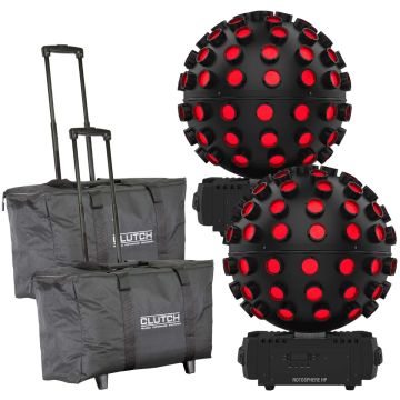 Chauvet DJ Rotosphere HP High Powered 8 Color Mirror Ball Effect Lights & Cases Duo Package