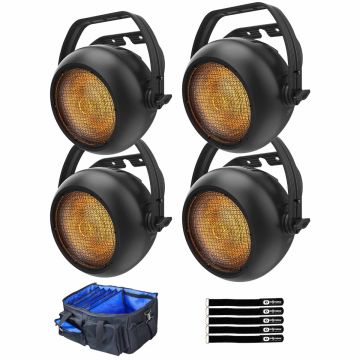 Chauvet Professional STRIKE 1 Intense IP65-Rated Single Pod Blinder/Strobes 4 Package with Utility Transport Bag