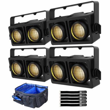 Chauvet Professional STRIKE Array 2 IP65-Rated 2 Pod Blinder/Strobes 4 Package with Utility Transport Bag
