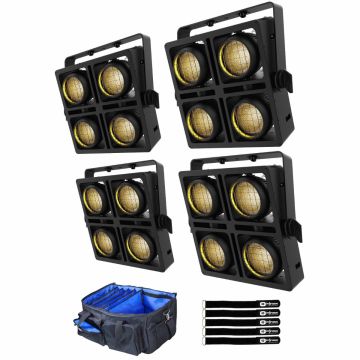 Chauvet Professional STRIKE Array 4 Intense IP65-Rated 4 Pod Blinder/Strobes 4 Package with Utility Storage/Transport Bag