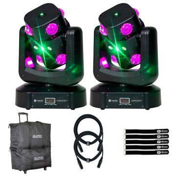 ColorKey CKU-1072 Droid FX Multi-Effect Moving Head 2-Pack with Rolling Utility Bag Package