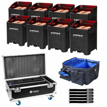 ColorKey CKU-7078-KIT AirPar HEX 4 8-Pack Bundle with Charging Case & Utility Storage Transport Bag