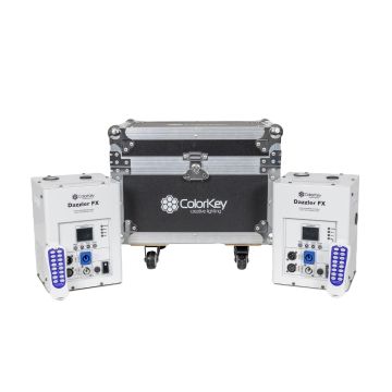 ColorKey CKU-7713 Dazzler FX MKII 2-Pack Bundle with Road Case (White)