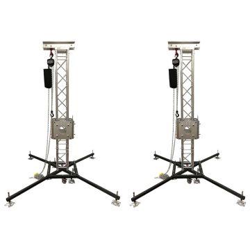 Complete Dual Truss Tower Package featuring Global Truss Manual Chain Hoists with 1.64FT (0.5m) Square Segments