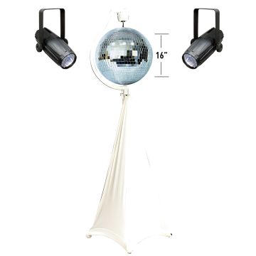 ADJ M-1616 16" Glass Mirror Ball Package with Stand, Motor, & Pinspots