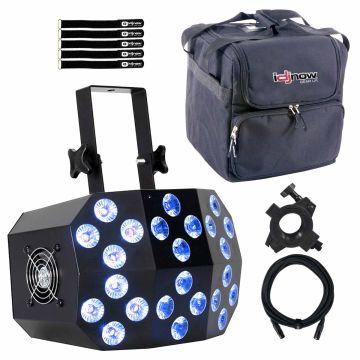 Eliminator Lighting Mega Wash 24 24 x 10W 6-in-1 Hex (RGBWA+UV) LED Wash Light with Protective Case Package