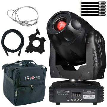 Eliminator Lighting Stealth Spot 60W LED Moving Head Spot Light with Carry Case Package