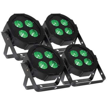 Eliminator Lighting Mega Hex L Pars with 4 x 20-Watt RGBLA+UV LEDs and Remote Controls Quad Package