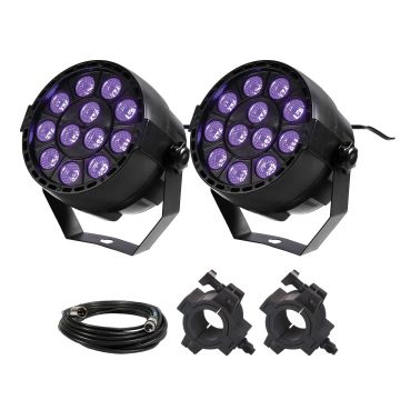 Eliminator Mini Par UV LED 12x 1 Watt UV LED Par Light Duo Package