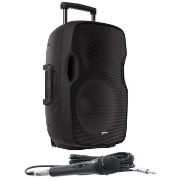 Gemini DJ AS-015TOGO 15" Active Portable Bluetooth Loudspeaker with Wired Handheld Microphone