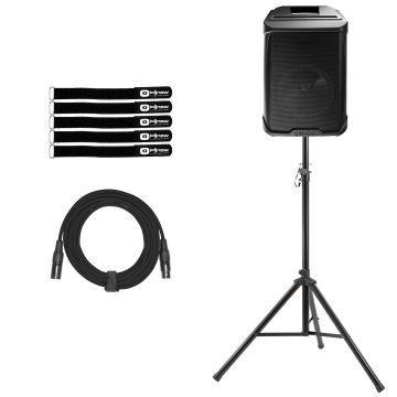 Gemini GPSS-650 6.5" High Power Active Bluetooth PA Speaker with Tripod Speaker Stand Package