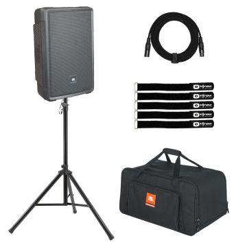 JBL Professional IRX112BT Powered 12" Portable Bluetooth Speaker with Tripod Speaker Stand & Bag Package