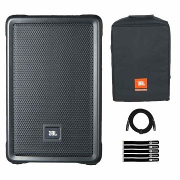 JBL Professional IRX108BT Powered 8" Portable Speaker with Cover Package