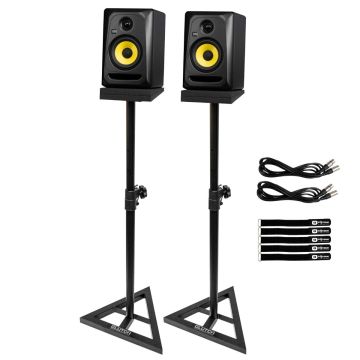 KRK Rokit 5 G5 RP5G5 Studio Monitor w/Stands Package | IDJNOW