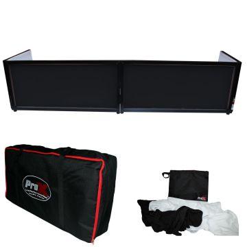 ProX XF-TTFB 6ft Table Top DJ Facade With Black Trim and Black and White Scrim