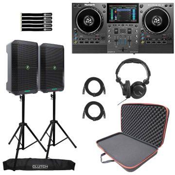 Numark MIXSTREAM PRO GO Streaming DJ Controller with Mackie Thump GO 8" Portable Loudspeakers Package