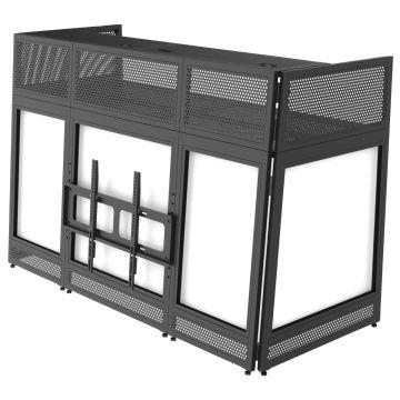 Odyssey DJBOOTHM78 70" Wide Surface TV Mountable DJ Battle Booth with Removable Top