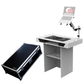 Odyssey DJMOBILE-W DJ Mobile Podium 37 in White