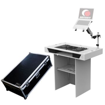 Odyssey DJMOBILE-WH DJ Mobile Podium 40 in White