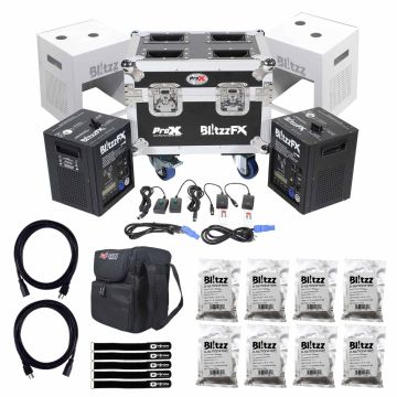 ProX X-BLITZZFX X2 Blitzz FX Cold Spark Machines with 3-10 foot High Cold Spark Effect Granules Package