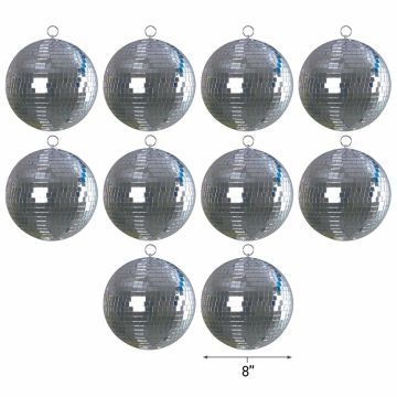ProX MB-8 8" ABS Mirror Balls with Color Box Packaging Ten Pack