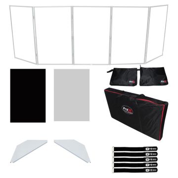 ProX XF-5X3048W White Aluminum 5 Panel Scrim Facade Frontboard with White Aluminum Corner Shelves Package