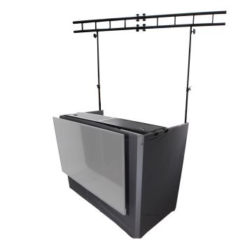 ProX XF-MESA MEDIA MK2 DJ Facade Table Station with 8FT x 8FT Truss Lighting Stand Package