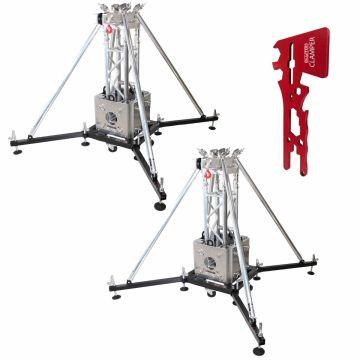 ProX XTP-GSBPACK3-PRO Ground Support Truss Tower Stage Lift Systems Dual Package with Universal All-In-One Utility Truss Tool