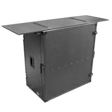 ProX XS-DJSTNBL Transformer Series Fold Away DJ Performance Table Desk Facade with wheels, black
