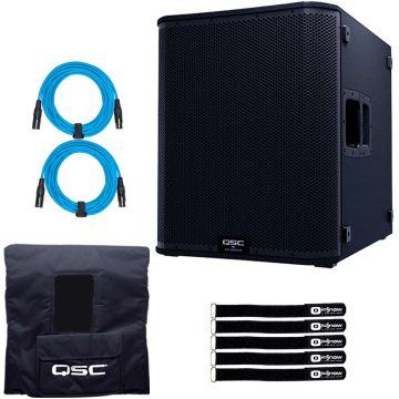 QSC KS118 18-inch 3600 Watt Active Subwoofer with Protective Soft Cover Package