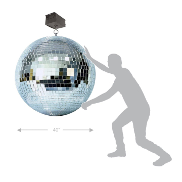 40" Large Glass Mirror Ball with Heavy Duty Motor Package