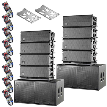 (8) DAS Event 208A Dual 8" Multipurpose Powered Line Array Speakers with Event 218A 18" Subwoofers Package