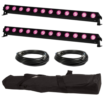 (2) ADJ UBL12H 41.75" Linear Wash Lights with Protective Carry Case Package