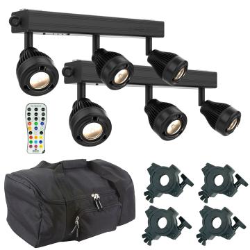 (2) Chauvet DJ EZ Bar Battery-Powered Pin Spot Light Bars with Carry Case Package