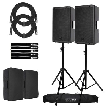 (2) RCF ART 932-A Speaker Systems w/Covers & Stands Package -Open Box Mint