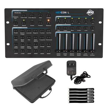 ADJ Hexcon L Compact 36-Channel DMX Controller for ADJ RGBAL+UV LED Fixtures with Case Package