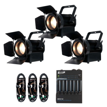 ADJ PRSNTRBSCSTREAMPAKII Lighting Package with LED Studio Lights, Barndoors, Lighting Controller, & DMX Cables