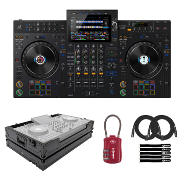 AlphaTheta XDJ-AZ Professional All-in-One DJ System with All Black Case w/Wheels Package