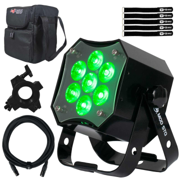ADJ MOD STQ Compact 7x 8-Watt RGBW 4-in-1 LED Mini MOD Par with Carry Case Package
