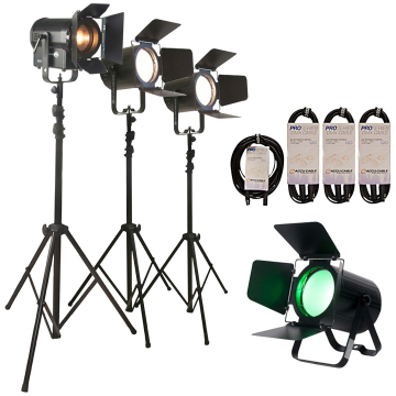 ADJ VARIABLE WHITE STREAM PAK Multi-Person Live Streaming Light Bundle with COB Cannon Wash ST DW & Encore FR150Z