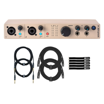 Arturia MiniFuse 4 Champagne Limited Edition 4 In / 4 Out USB Audio Interface with Cables Package