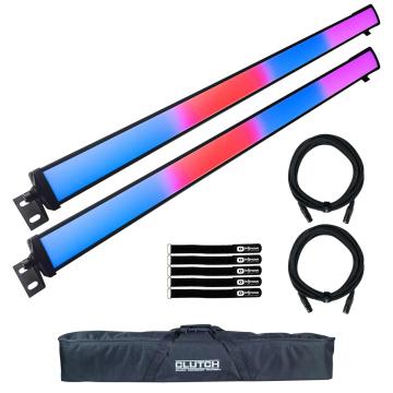 (2) Blizzard Lighting StormChaser Supercell 1-Meter LED Wash + Pixel Effect Bar Lights with Gear Carry Bag Package