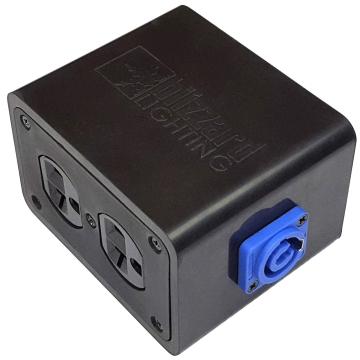 Blizzard Lighting PowerCON In/Out to Edison Stage Drop Power Distribution Box [DROP-PC]