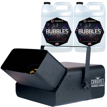 Chauvet DJ B-550 Bubble King Bubble Machine with Master FX BF-PB-1 Bubble Machine Fluid (2 Gallons) Package