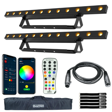Chauvet DJ COLORband T3BT ILS Tri-Color Full-Size Linear Wash Lights Pair with Protective Transport Bag Package